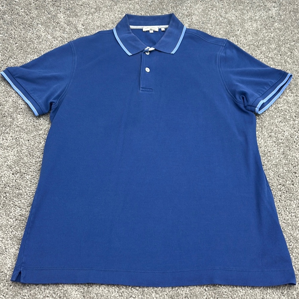 Angelo Nardelli Blue Lightweight Knit Polo Shirt Sz 50 M ~ Made in Italy